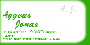 aggeus jonas business card